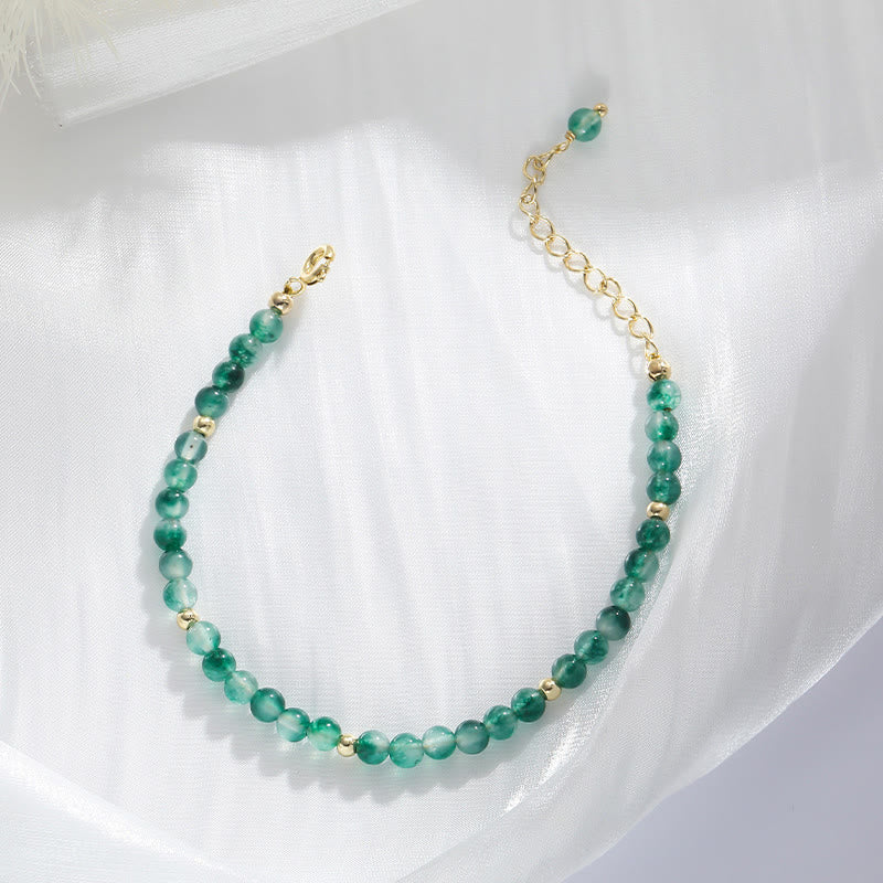 Braccialetto curativo in agata muschiata naturale placcato oro 14K Buddha Stones - image 3