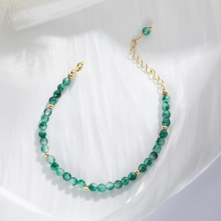 Braccialetto curativo in agata muschiata naturale placcato oro 14K Buddha Stones - image 3