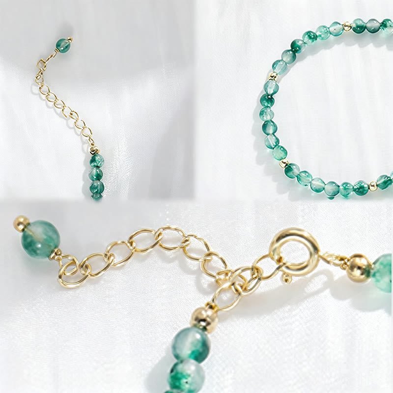 Braccialetto curativo in agata muschiata naturale placcato oro 14K Buddha Stones - image 6