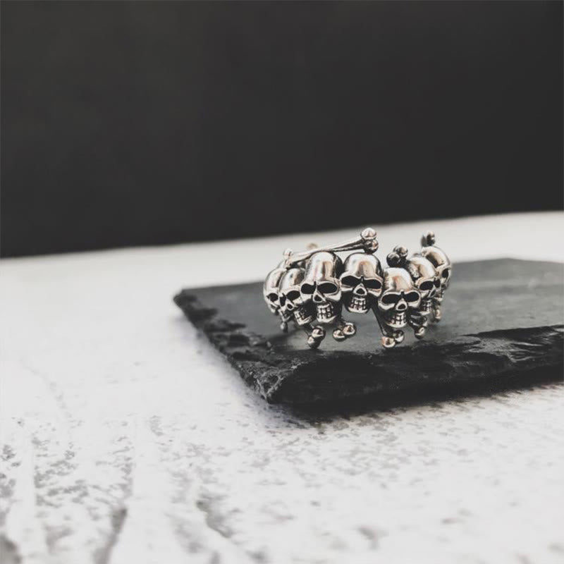 Anello con teschio in rame e Buddha Stones , Signore della foresta dei cadaveri, che tiene lontani gli spiriti maligni - image 1