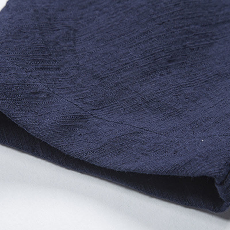 Camicia da uomo casual con bottoni a rana, tinta unita, motivo Buddha Stones - image 18