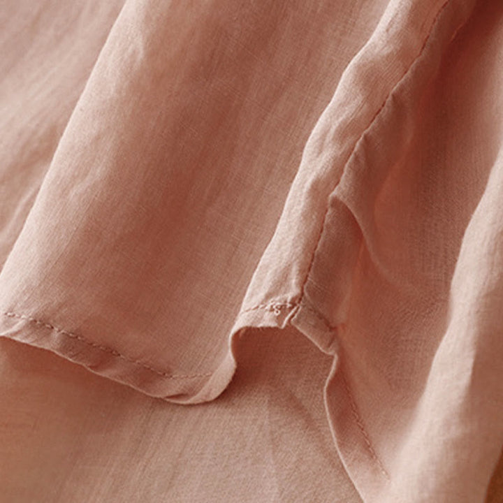 Camicia casual da donna con fibbia a rana e maniche corte, modello Buddha Stones - image 4