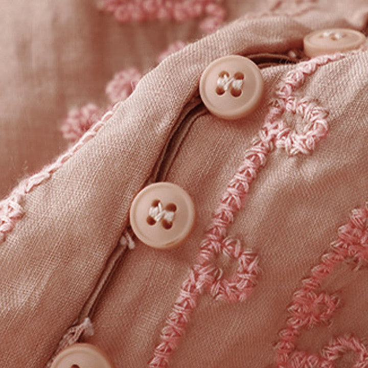 Camicia casual da donna con fibbia a rana e maniche corte, modello Buddha Stones - image 3