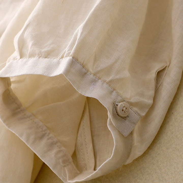 Camicia casual da donna con fibbia a rana e maniche corte, modello Buddha Stones - image 11