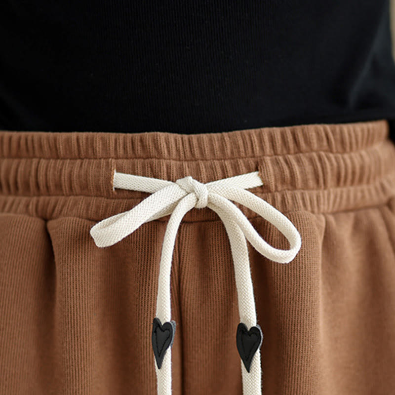 Pantaloni larghi da donna in cotone con coulisse e tasche, tinta unita, motivo Buddha Stones - image 7