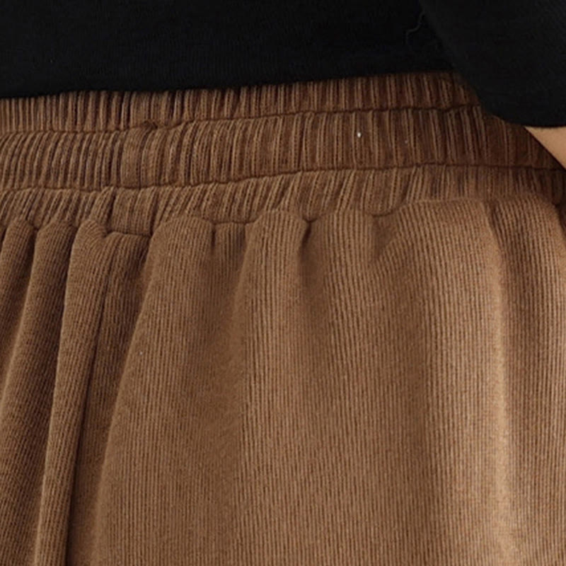 Pantaloni larghi da donna con coulisse e tasche, tinta unita, motivo Buddha Stones - image 6