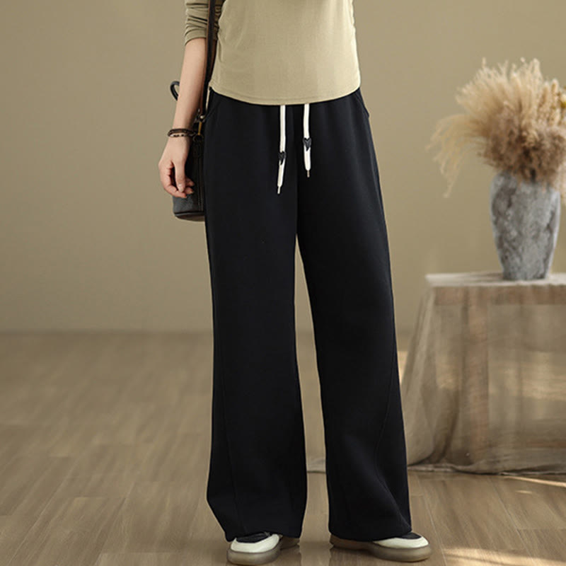 Pantaloni larghi da donna con coulisse e tasche, tinta unita, motivo Buddha Stones - Nero - US8-10, UK/AU12-14, EU40-42 (2XL) - image 9