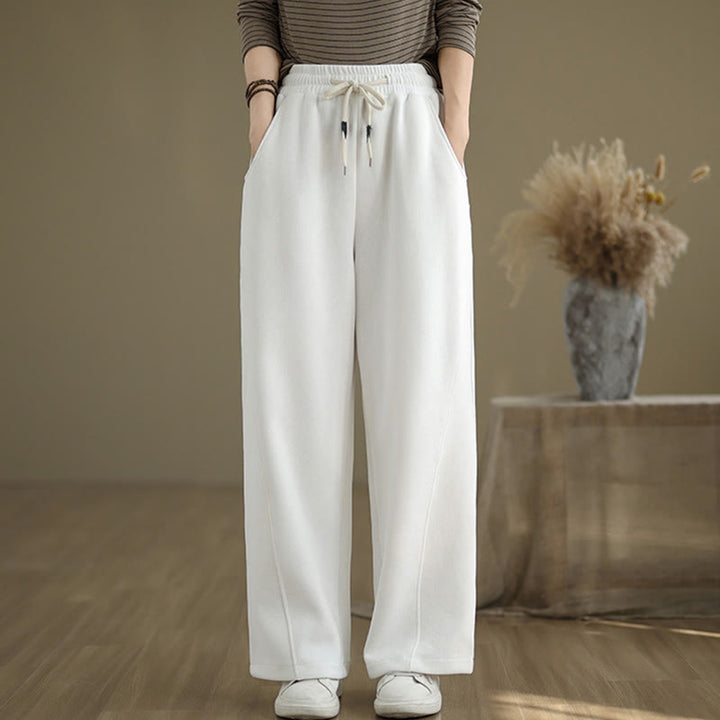 Pantaloni larghi da donna con coulisse e tasche, tinta unita, motivo Buddha Stones - Bianco - US8-10, UK/AU12-14, EU40-42 (2XL) - image 15