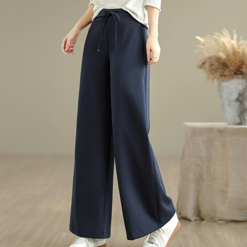 Pantaloni larghi da donna in cotone e poliestere con coulisse e tasche, modello Buddha Stones - Marina - US8-10, UK/AU12-14, EU40-42 (2XL) - image 0