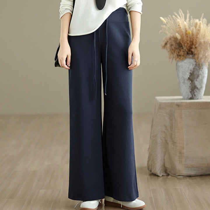Pantaloni larghi da donna in cotone e poliestere con coulisse e tasche, modello Buddha Stones - image 5