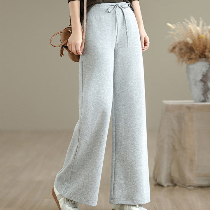 Pantaloni larghi da donna in cotone e poliestere con coulisse e tasche, modello Buddha Stones - Fumo bianco - US8-10, UK/AU12-14, EU40-42 (2XL) - image 9