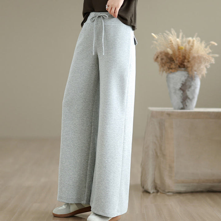 Pantaloni larghi da donna in cotone e poliestere con coulisse e tasche, modello Buddha Stones - image 10