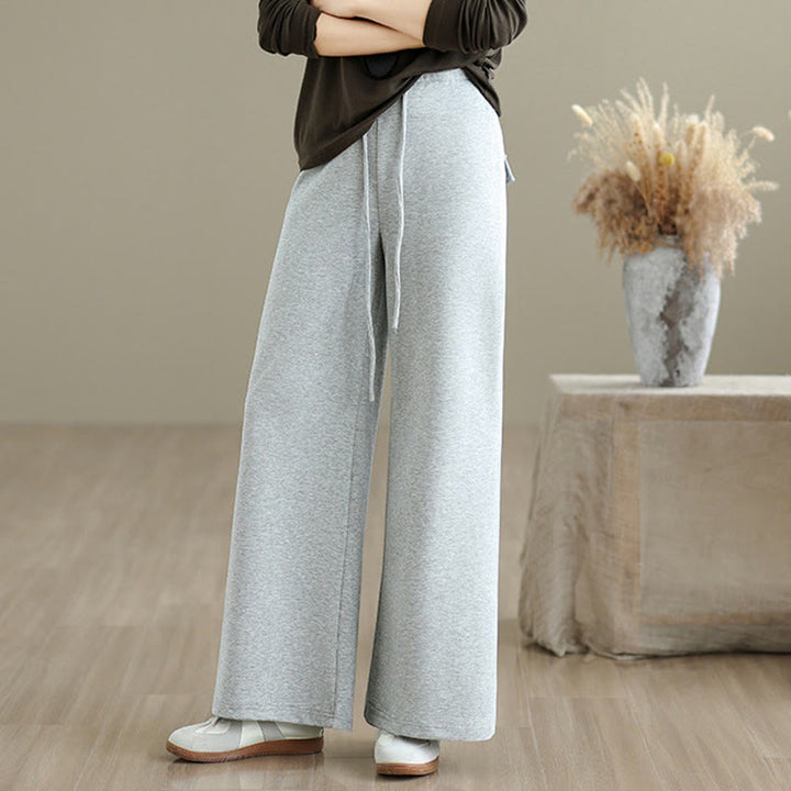 Pantaloni larghi da donna in cotone e poliestere con coulisse e tasche, modello Buddha Stones - image 11