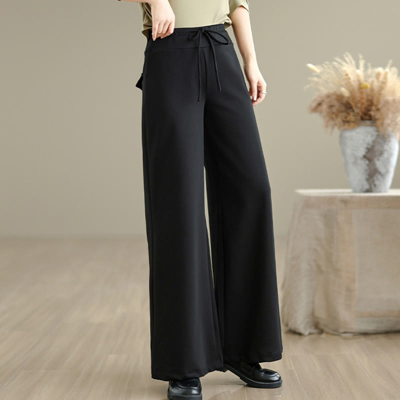 Pantaloni larghi da donna in cotone e poliestere con coulisse e tasche, modello Buddha Stones - image 16