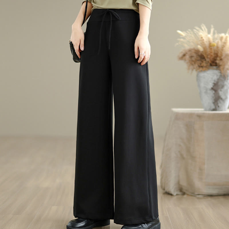 Pantaloni larghi da donna in cotone e poliestere con coulisse e tasche, modello Buddha Stones - image 19