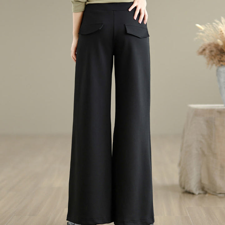 Pantaloni larghi da donna in cotone e poliestere con coulisse e tasche, modello Buddha Stones - image 18