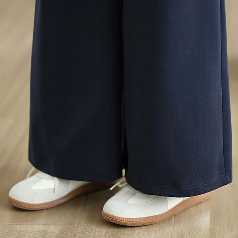 Pantaloni larghi da donna in cotone e poliestere con coulisse e tasche, modello Buddha Stones - image 8