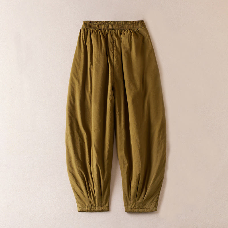 Pantaloni harem da donna semplici con tasche e stampa Buddha Stones - image 2