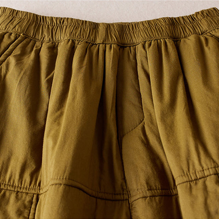 Pantaloni harem da donna in cotone spesso con tasche, imbottiti e semplici in cotone Buddha Stones - image 7