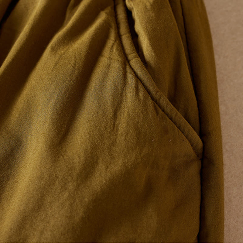 Pantaloni harem da donna in cotone spesso con tasche, imbottiti e semplici in cotone Buddha Stones - image 5