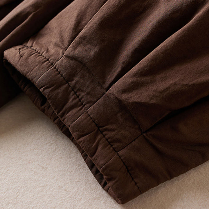 Pantaloni harem da donna in cotone spesso con tasche, imbottiti e semplici in cotone Buddha Stones - image 14