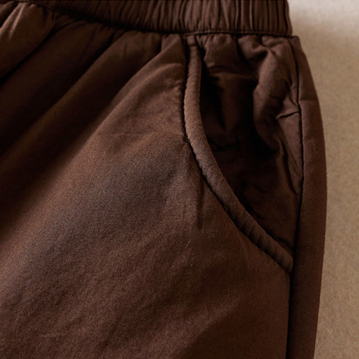 Pantaloni harem da donna in cotone spesso con tasche, imbottiti e semplici in cotone Buddha Stones - image 12