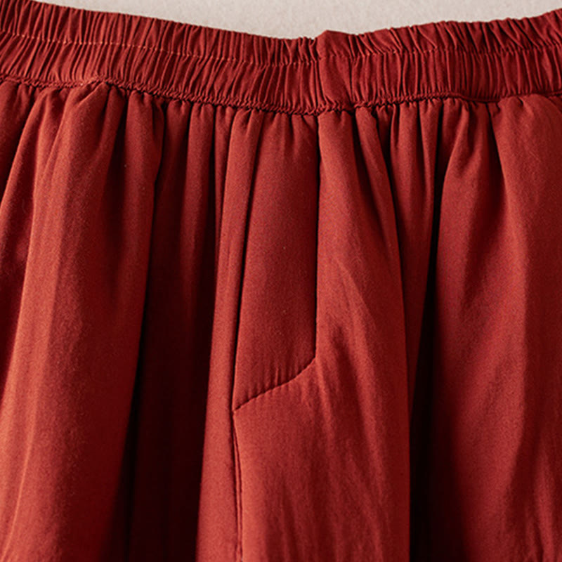 Pantaloni harem da donna in cotone spesso con tasche, imbottiti e semplici in cotone Buddha Stones - image 17