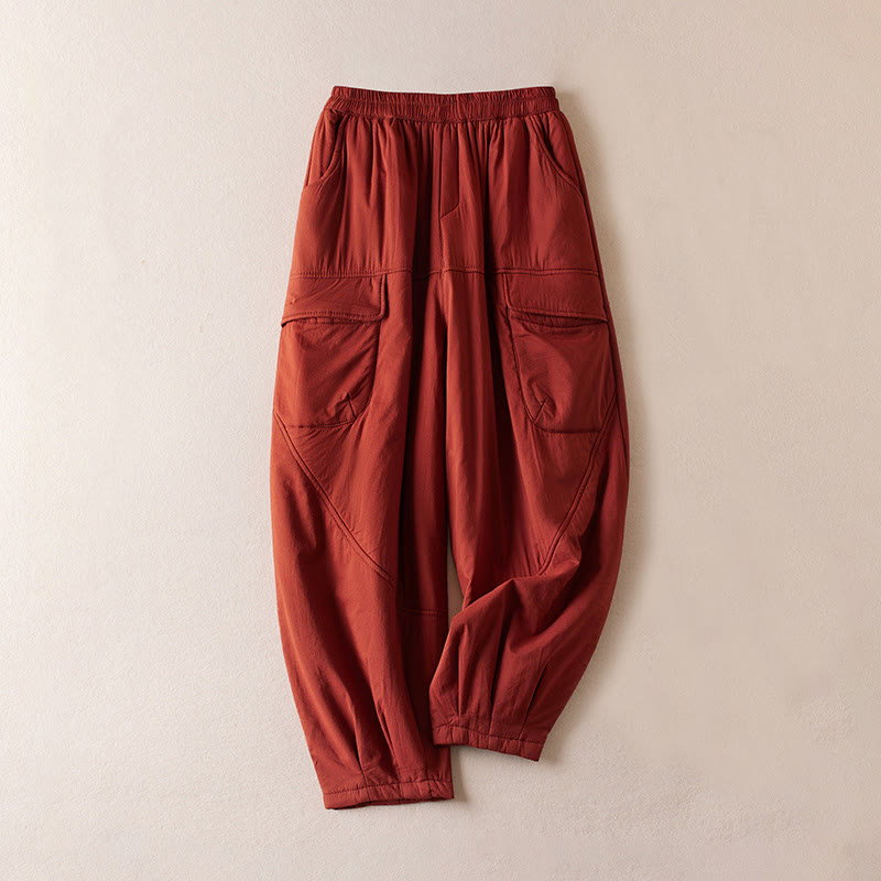 Pantaloni harem da donna semplici con tasche e stampa Buddha Stones - FireBrick - US8-10, UK/AU12-14, EU40-42 (2XL) - image 15