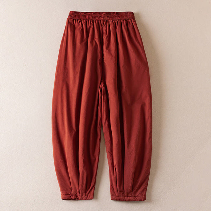 Pantaloni harem da donna in cotone spesso con tasche, imbottiti e semplici in cotone Buddha Stones - image 16