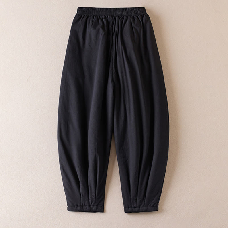 Pantaloni harem da donna in cotone spesso con tasche, imbottiti e semplici in cotone Buddha Stones - image 23