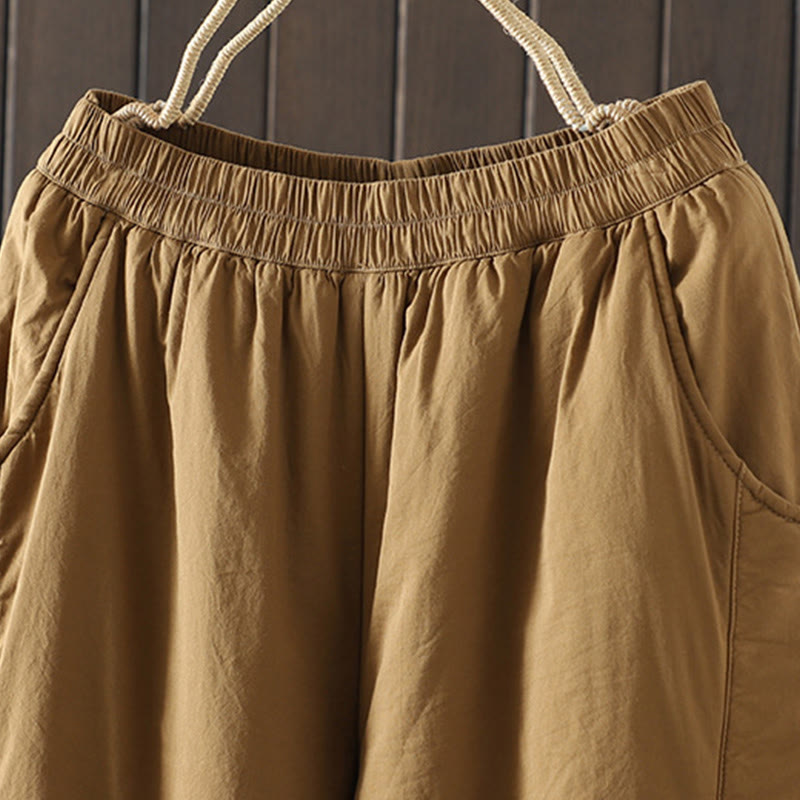 Pantaloni harem da donna in cotone imbottito caldo e semplice con tasche Buddha Stones - image 6