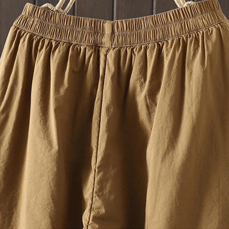 Pantaloni harem da donna in cotone imbottito caldo e semplice con tasche Buddha Stones - image 2