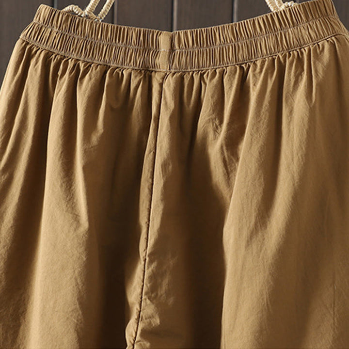 Pantaloni harem da donna in cotone imbottito caldo e semplice con tasche Buddha Stones - image 2