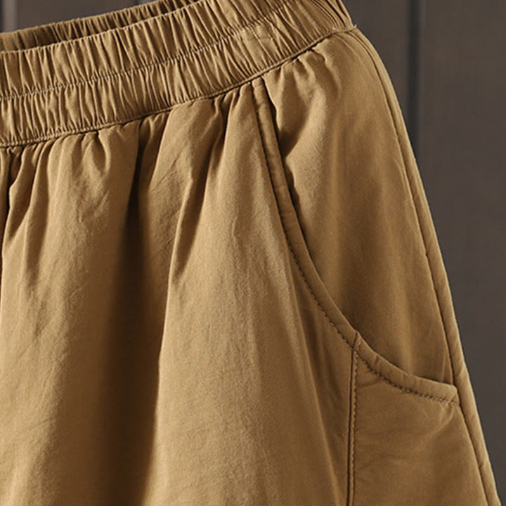 Pantaloni harem da donna in cotone imbottito caldo e semplice con tasche Buddha Stones - image 4