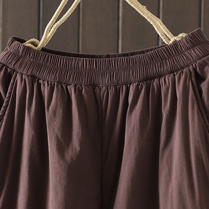 Pantaloni harem da donna in cotone imbottito caldo e semplice con tasche Buddha Stones - image 9