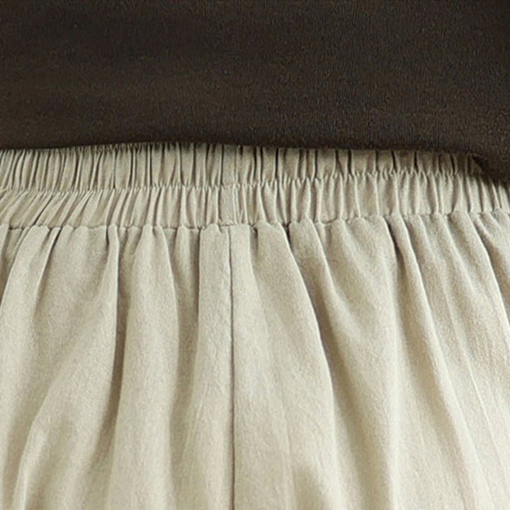 Pantaloni casual da donna in cotone con tasche Buddha Stones, a gamba dritta - image 7