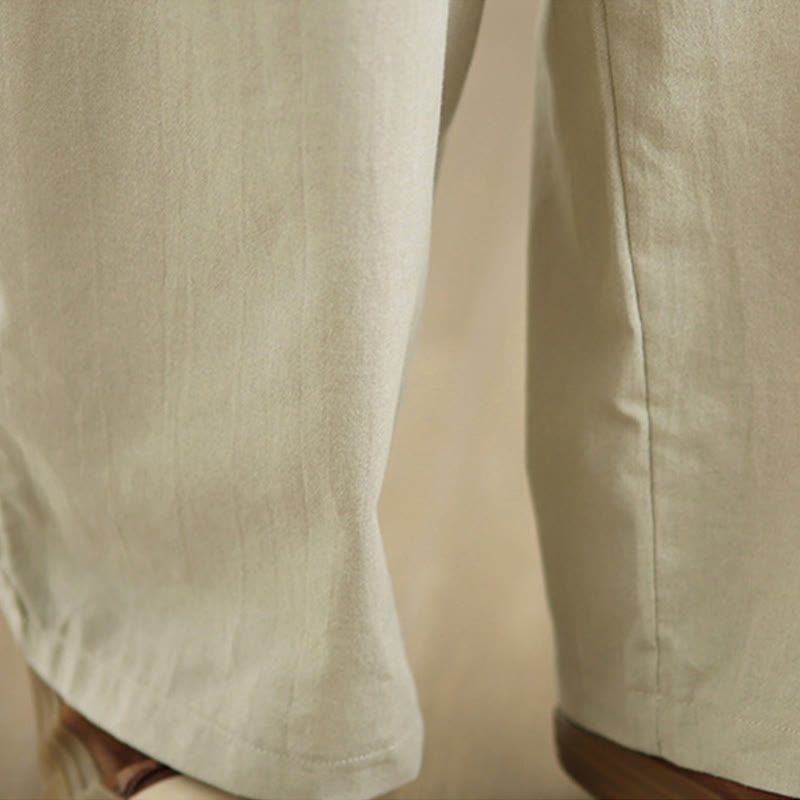 Pantaloni casual da donna in cotone con tasche Buddha Stones, a gamba dritta - image 5