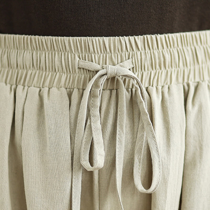 Pantaloni casual da donna in cotone con tasche Buddha Stones, a gamba dritta - image 6