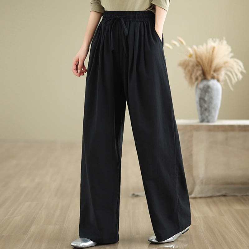 Pantaloni casual da donna in cotone con tasche Buddha Stones, a gamba dritta - image 12