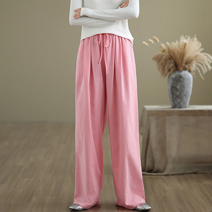 Pantaloni casual da donna in cotone con tasche Buddha Stones, a gamba dritta - image 15