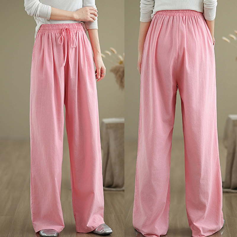 Pantaloni casual da donna in cotone con tasche Buddha Stones, a gamba dritta - image 18