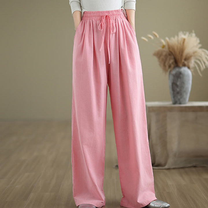 Pantaloni casual da donna in cotone con tasche Buddha Stones, a gamba dritta - image 17
