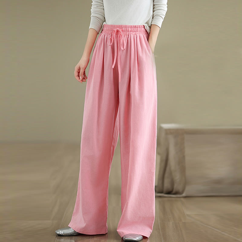 Pantaloni casual da donna in cotone con tasche Buddha Stones, a gamba dritta - image 16