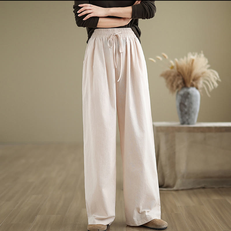 Pantaloni casual da donna in cotone con tasche Buddha Stones, a gamba dritta - image 21