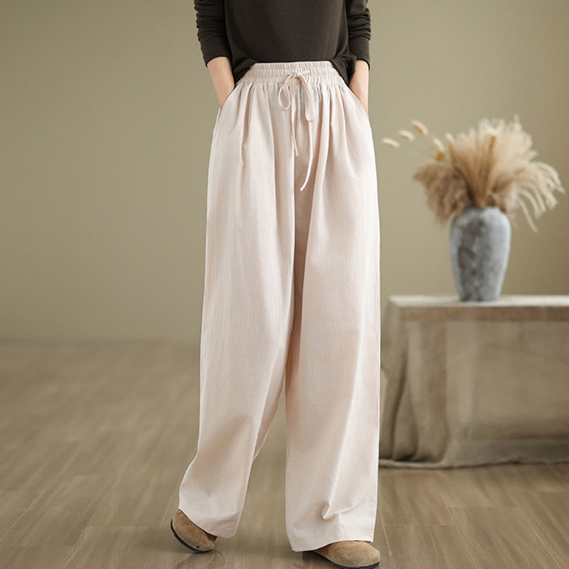 Pantaloni casual da donna in cotone con tasche Buddha Stones, a gamba dritta - LavandaBlush - US8-10, UK/AU12-14, EU40-42 (2XL) - image 19
