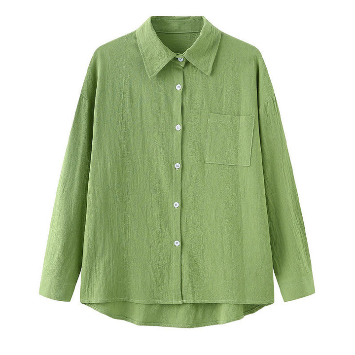 Buddha Stones 2 pezzi camicia a maniche lunghe con tasche pantaloni con coulisse meditazione cotone lino abbigliamento da donna set - image 2