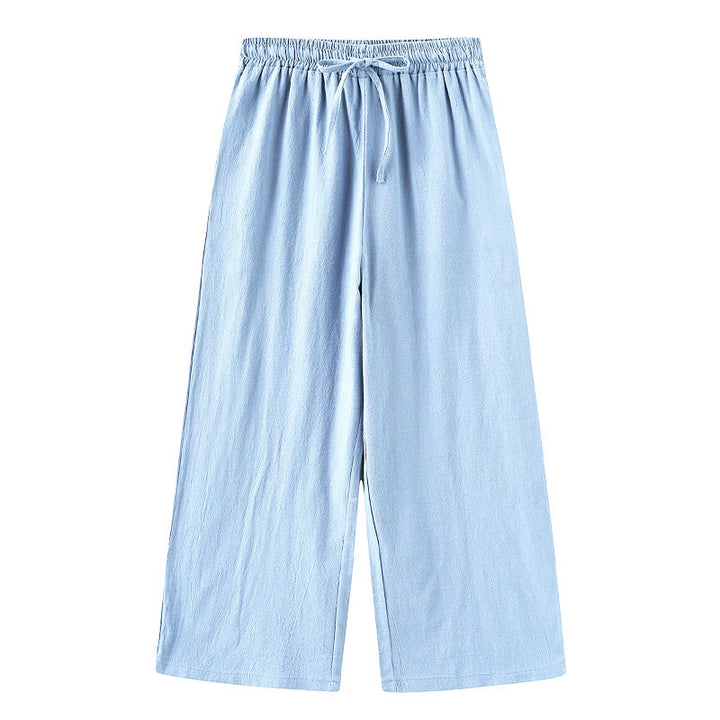 Buddha Stones 2 pezzi camicia a maniche lunghe con tasche pantaloni con coulisse meditazione cotone lino abbigliamento da donna set - image 27