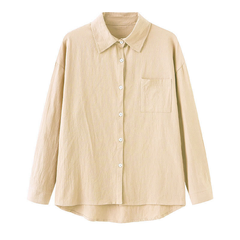 Buddha Stones 2 pezzi camicia a maniche lunghe con tasche pantaloni con coulisse meditazione cotone lino abbigliamento da donna set - image 14