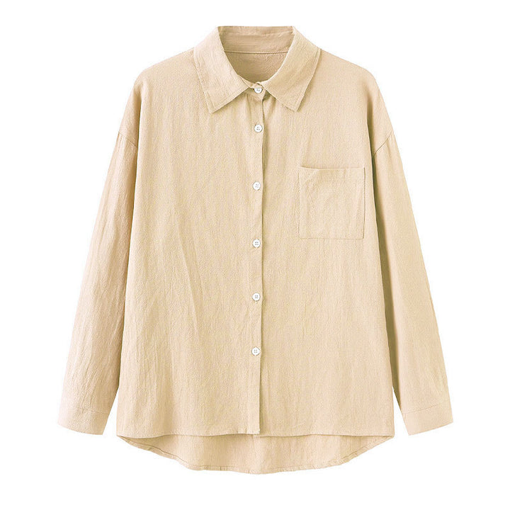 Buddha Stones 2 pezzi camicia a maniche lunghe con tasche pantaloni con coulisse meditazione cotone lino abbigliamento da donna set - image 14