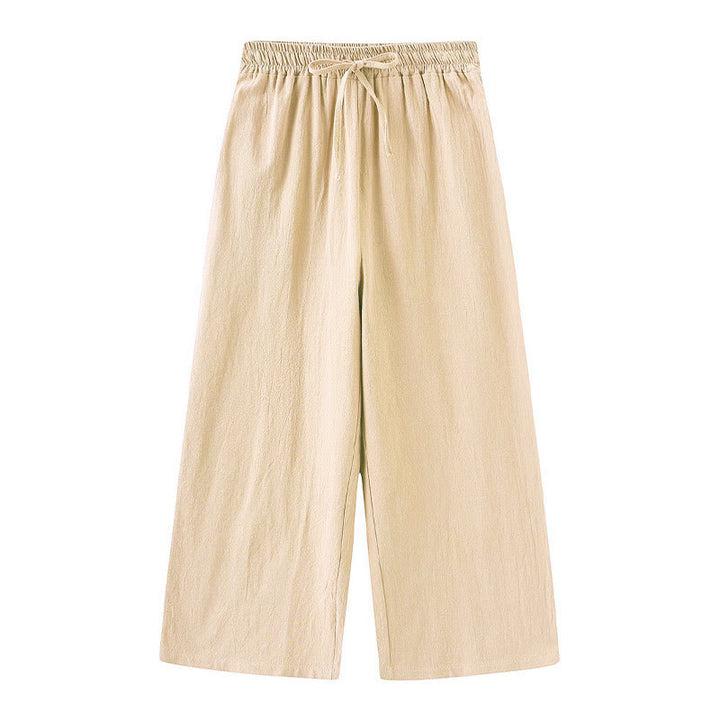 Completo da donna in cotone con stampa Buddha Stones, composto da 2 pezzi: maglia a maniche lunghe con tasche e pantaloni capri con coulisse, ideale per la meditazione. - image 15